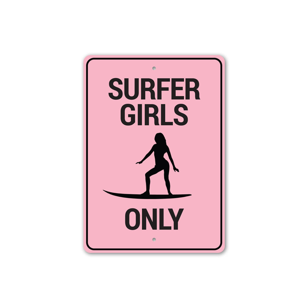 Surfer Girl Power Metal Sign