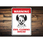 Clown Warning Sign