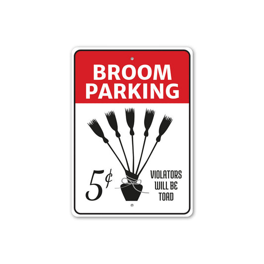 Broom Parking Witch Sign