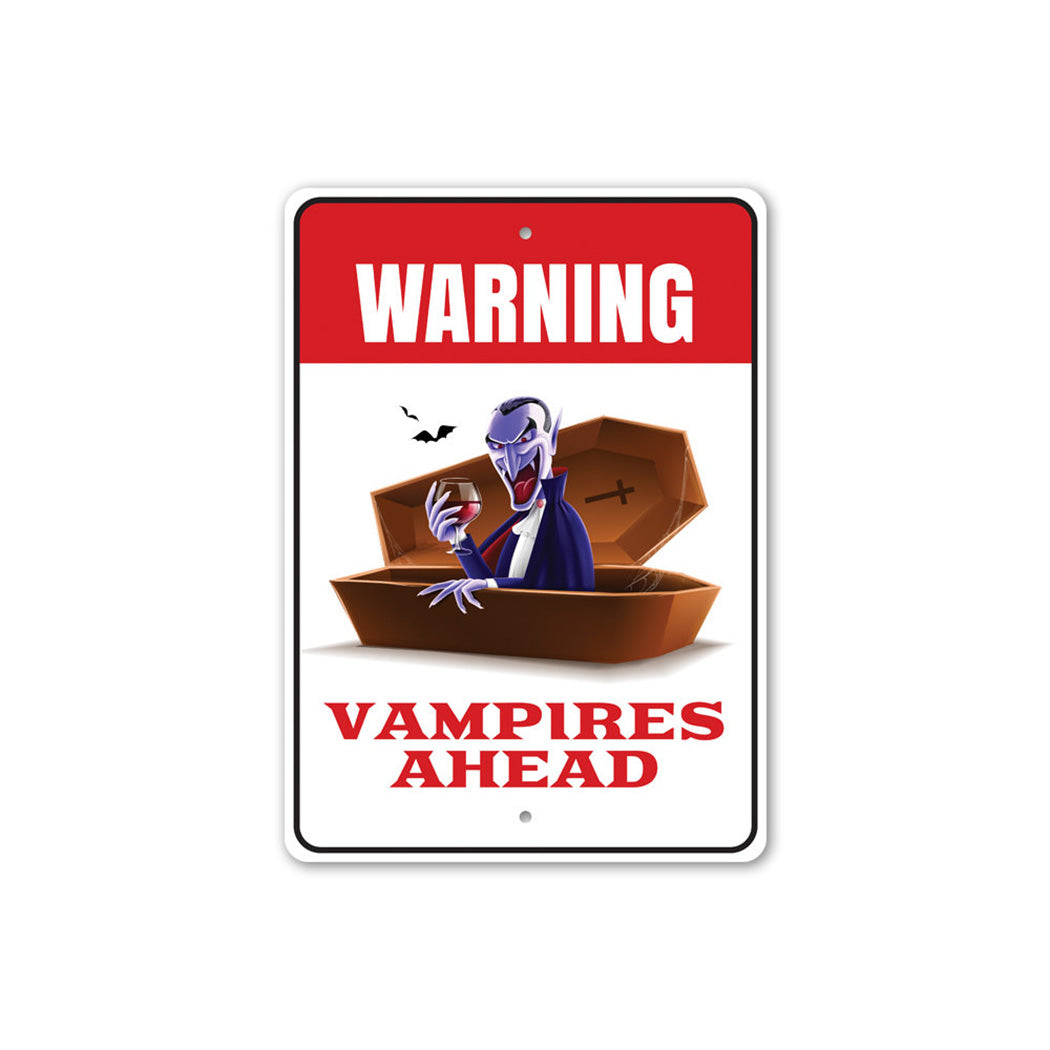 Vampire Warning Metal Sign