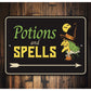 Potions and Spells Sign