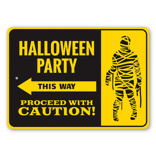 Halloween Party This Way Sign