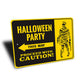 Halloween Party This Way Sign