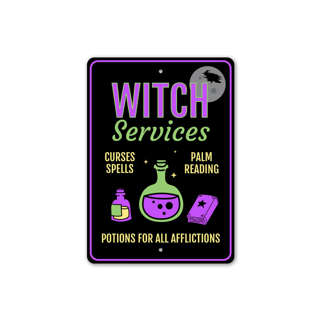 Witch Services Metal Sign