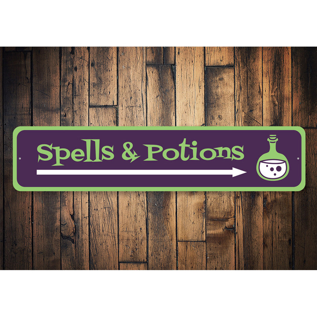 Spells and Potions Arrow Sign