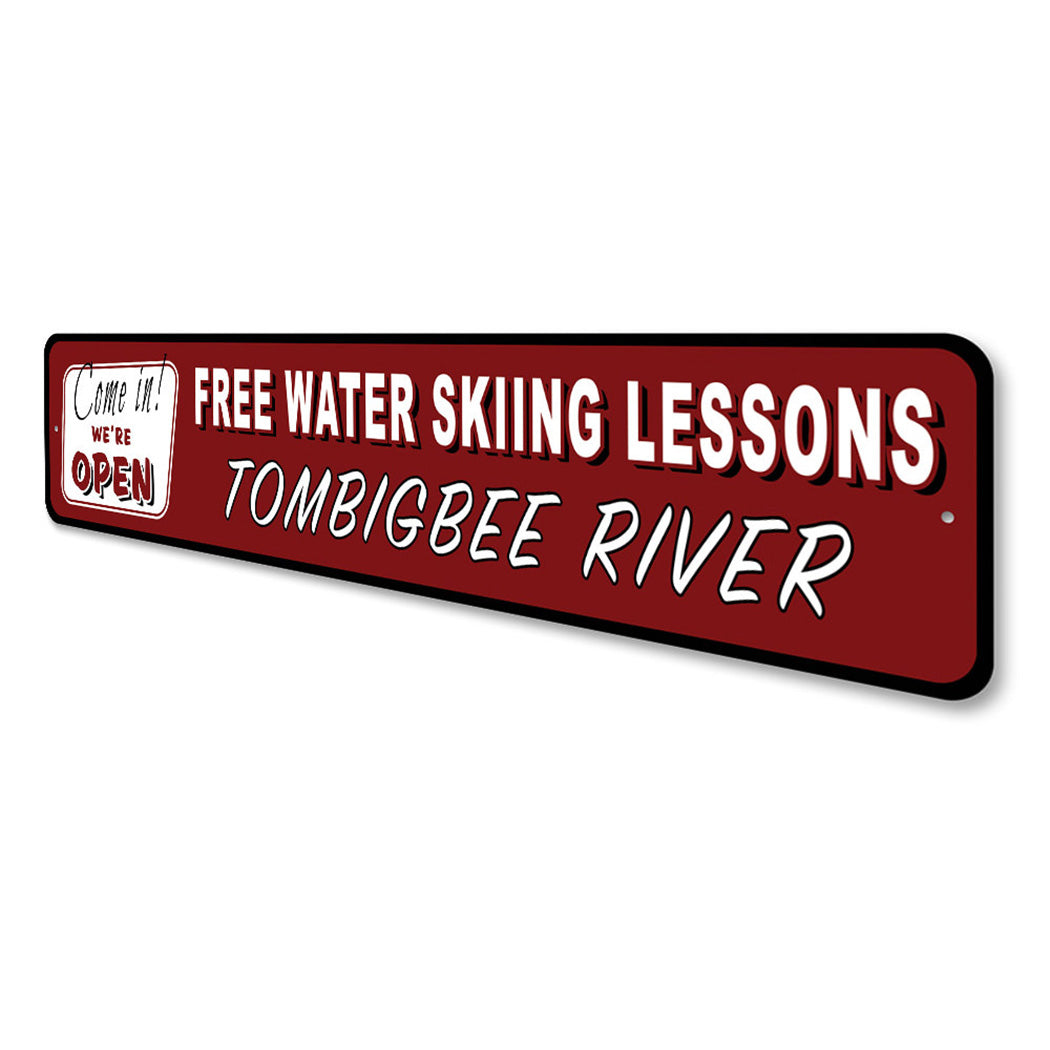 Free Water Skiing Lessons Personalized Sign