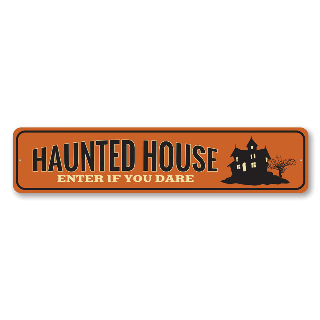 Haunted House Entrance Metal Sign