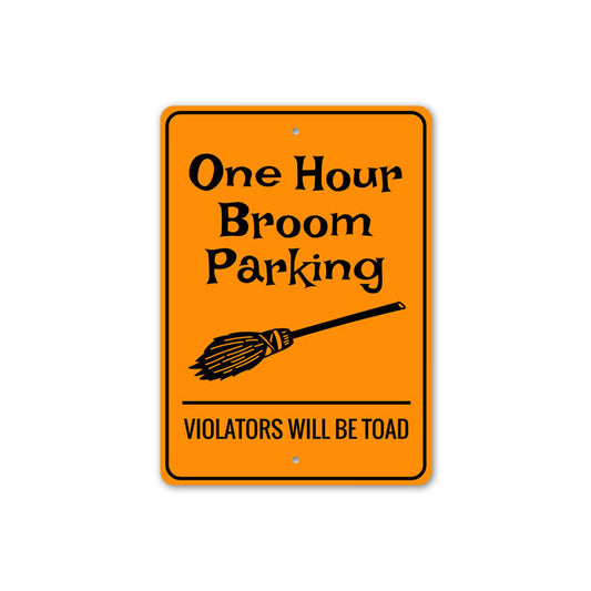 Broom Parking Halloween Sign