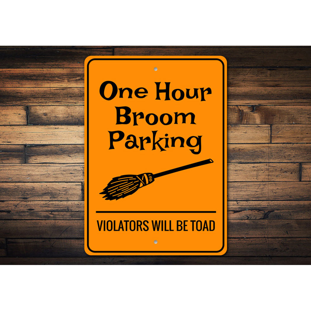 Broom Parking Halloween Sign