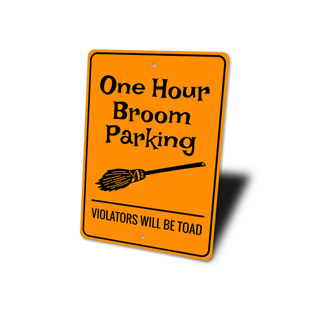 Broom Parking Halloween Sign