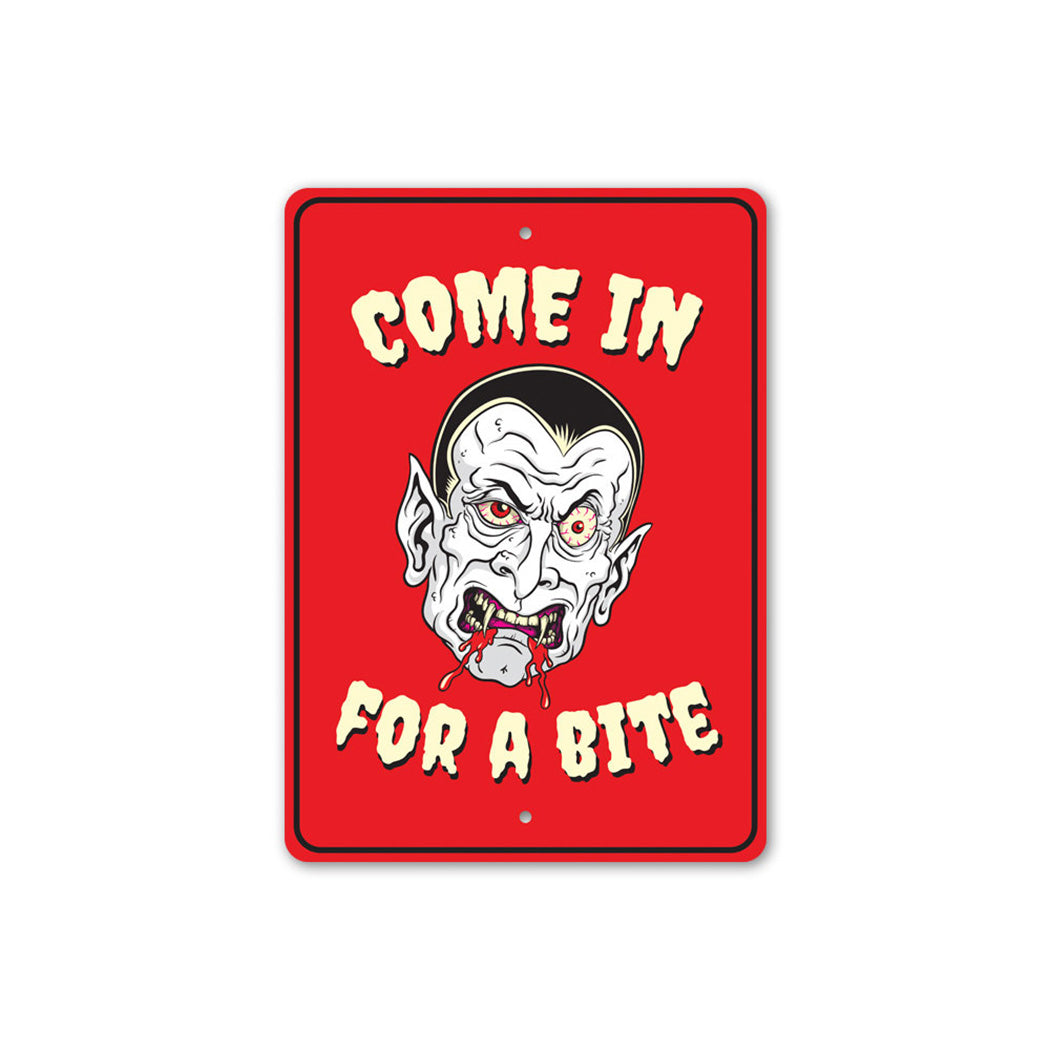 Vampire Halloween Metal Sign