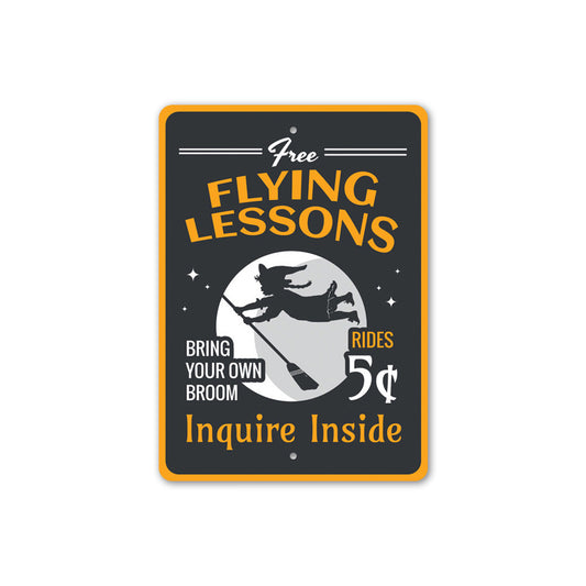 Free Flying Lessons Witch Sign