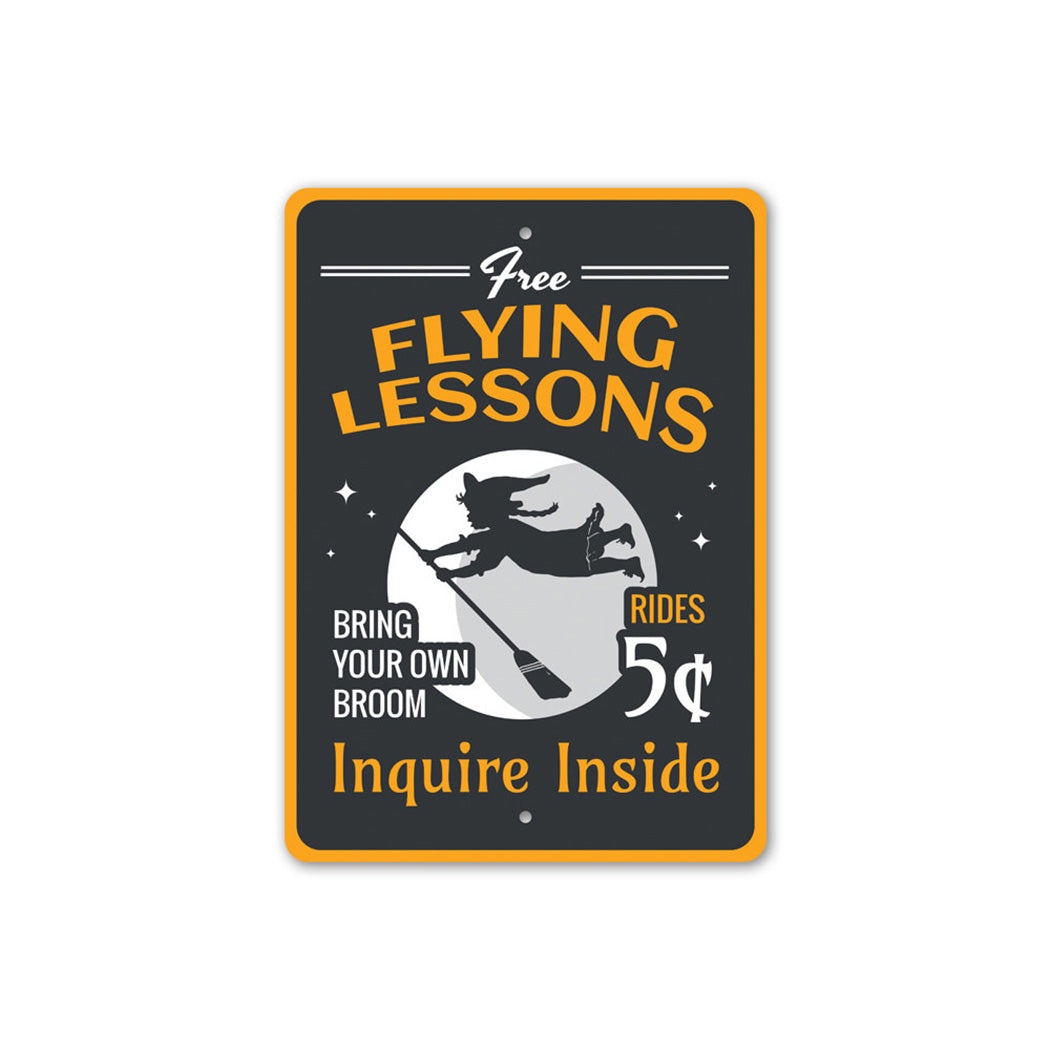 Free Flying Lessons Witch Sign