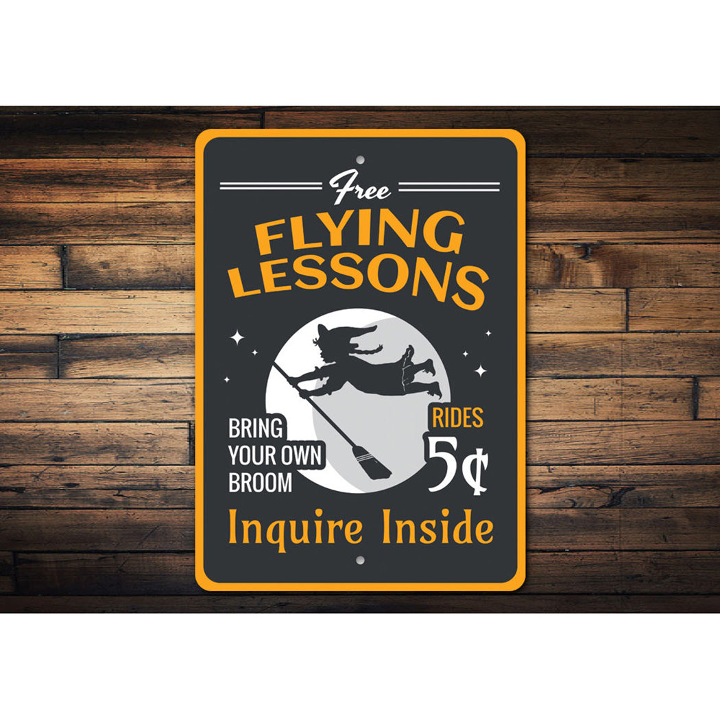 Free Flying Lessons Witch Sign