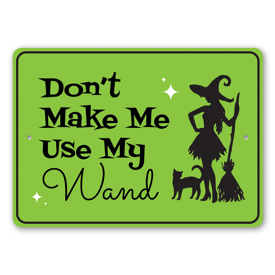 Witch Magic Wand Metal Sign