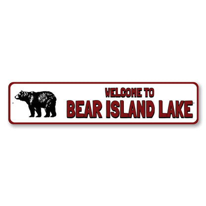 Welcome To Bear Island Lake Sign