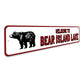 Welcome To Bear Island Lake Sign