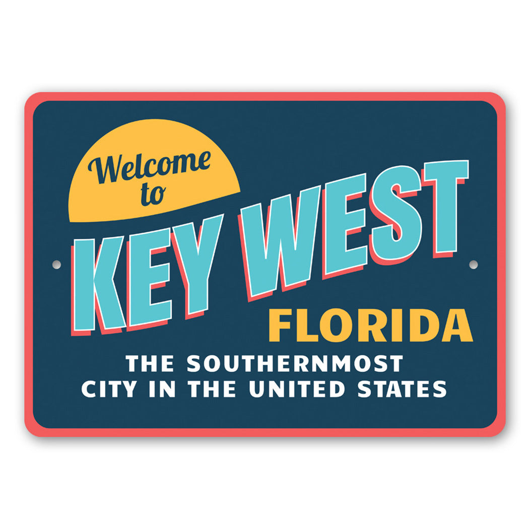 Welcome to Key West Florida Metal Sign