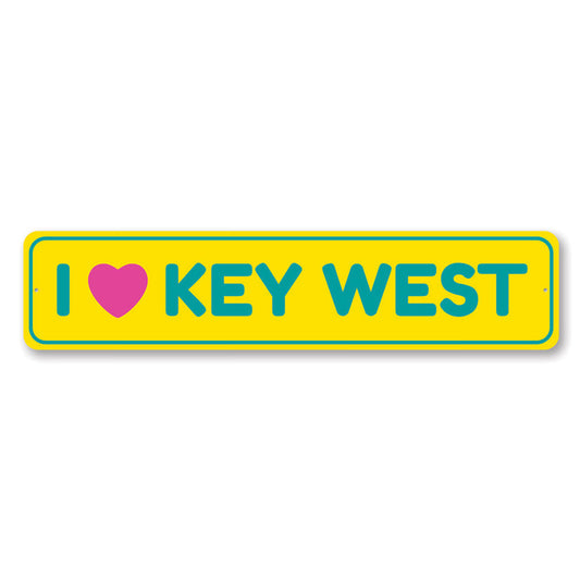 I Love Key West Metal Sign