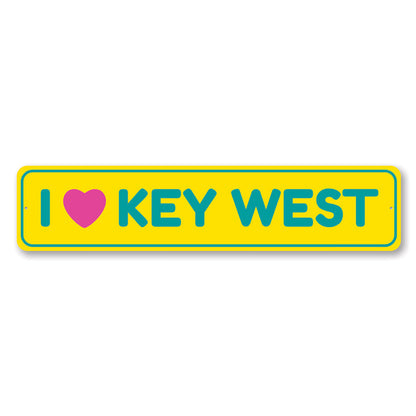 I Love Key West Metal Sign