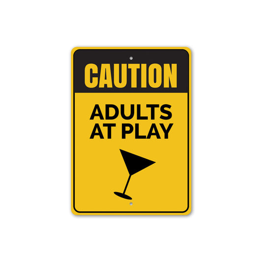 Adults at Play Metal Sign