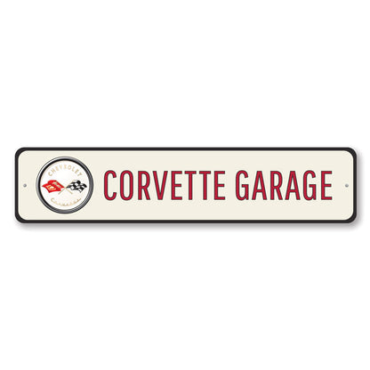 Corvette Garage Metal Sign