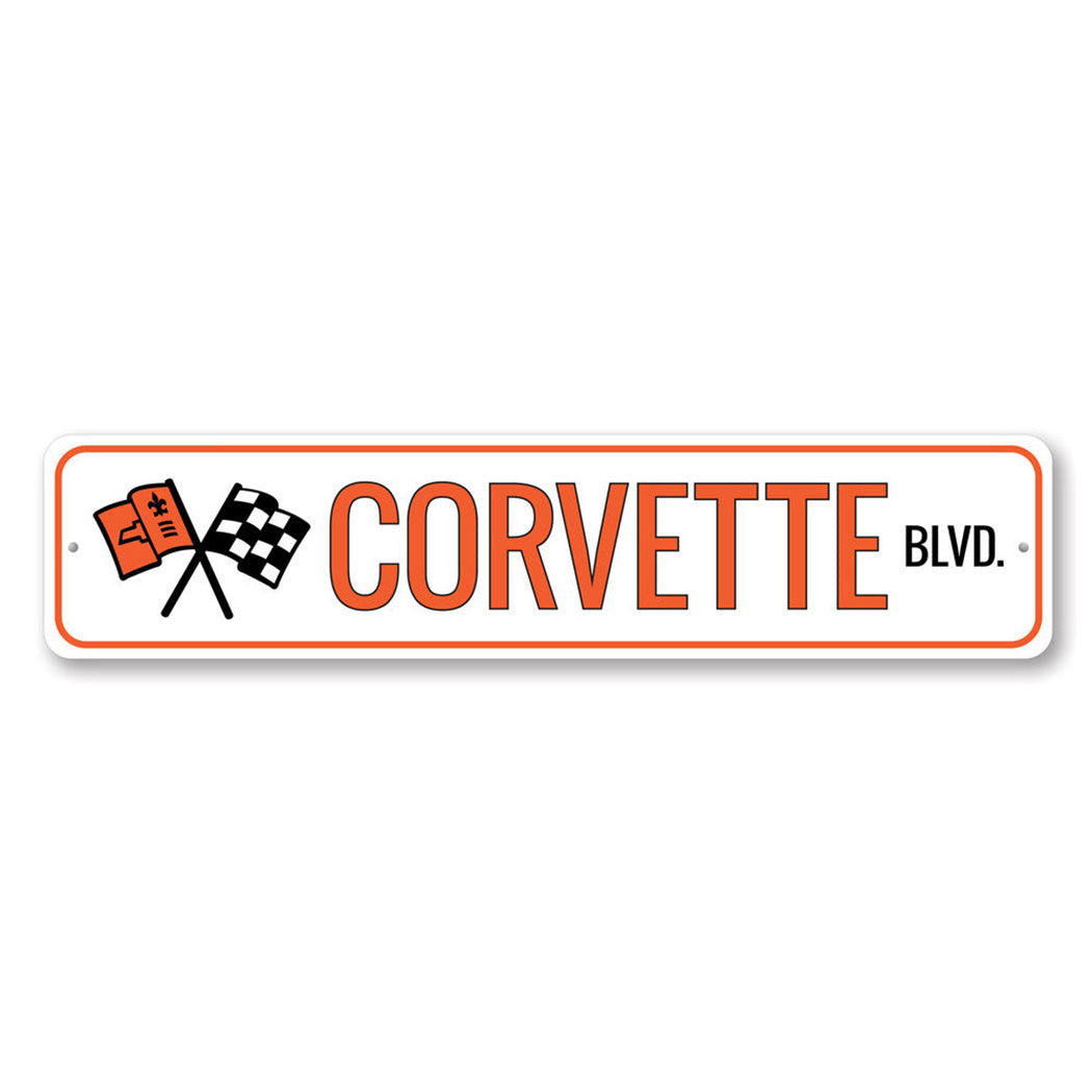 Corvette Street Metal Sign