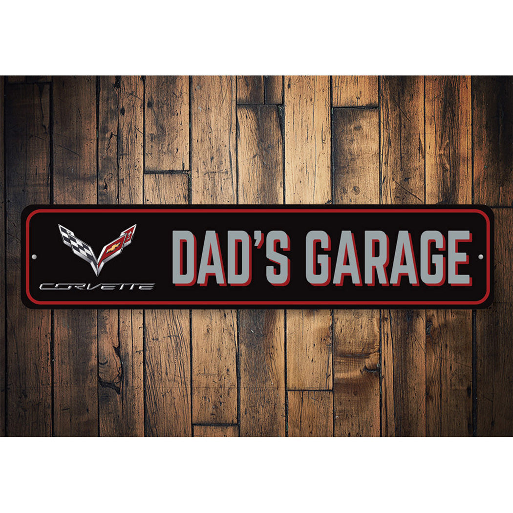 Dads Corvette Garage Sign