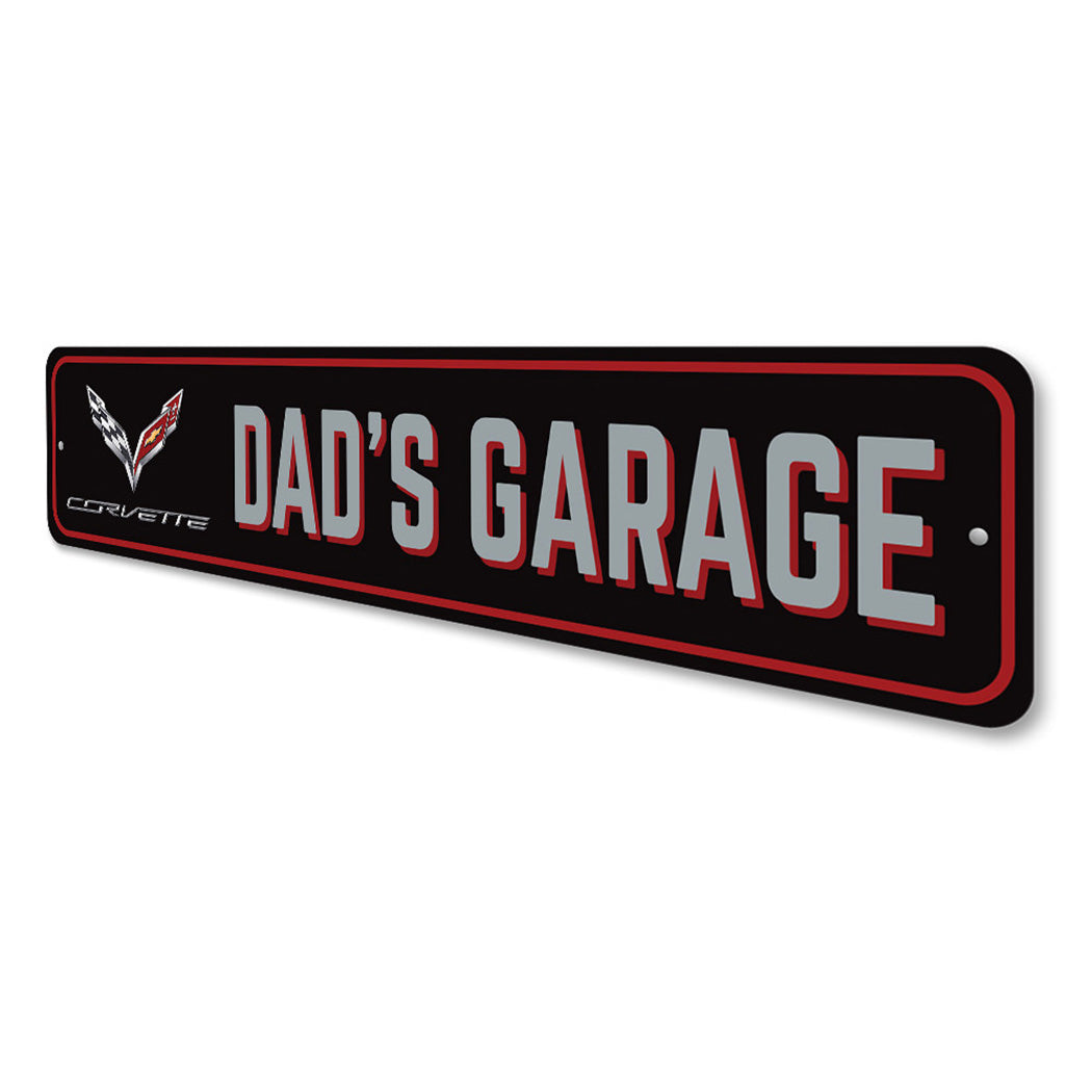 Dads Corvette Garage Sign