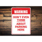 No Parking Warning Sign