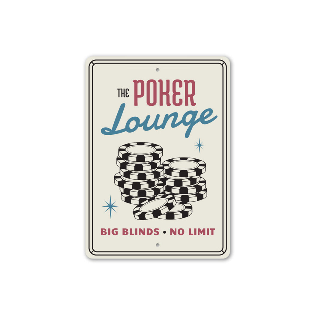 The Poker Lounge Metal Sign