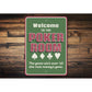 Poker Room Welcome Sign
