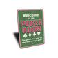 Poker Room Welcome Sign