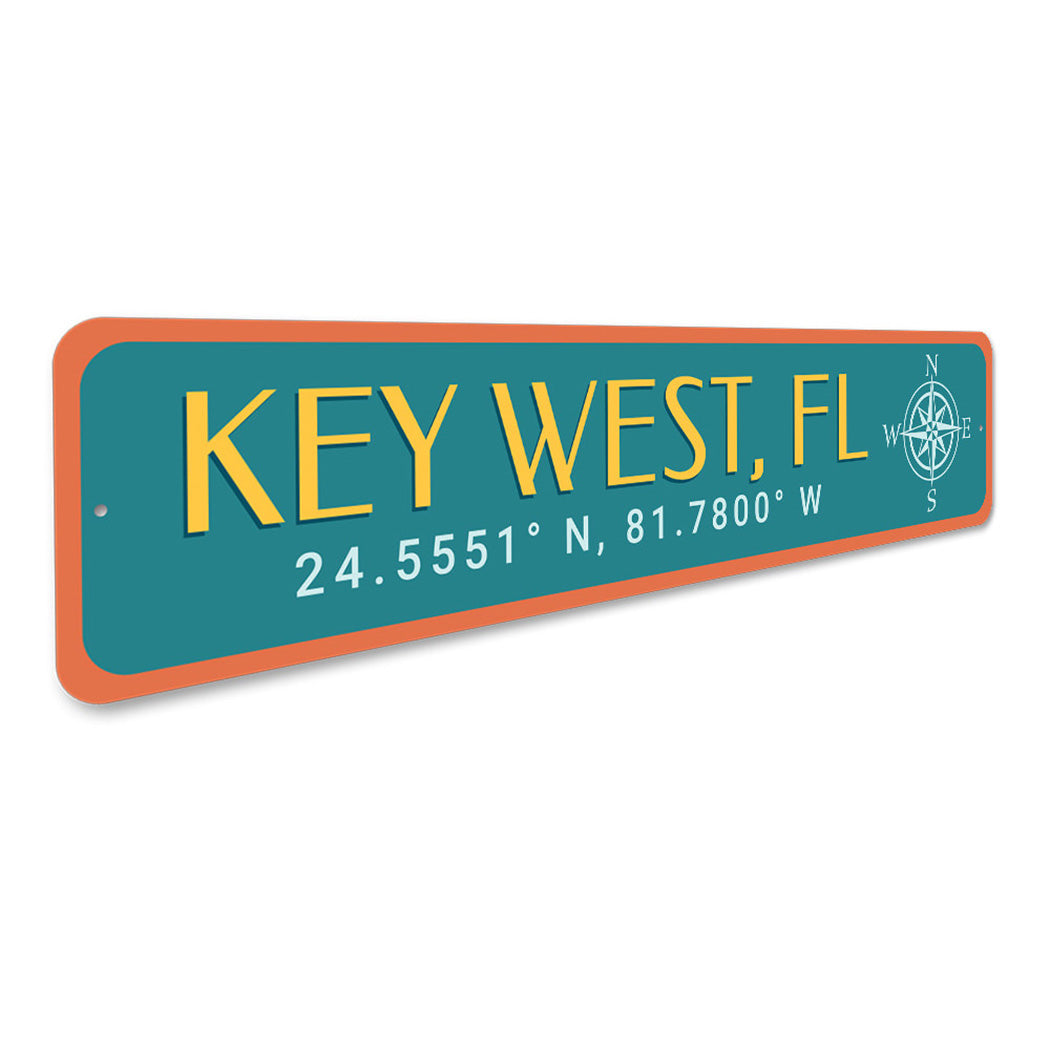 Key West Coordinates Sign