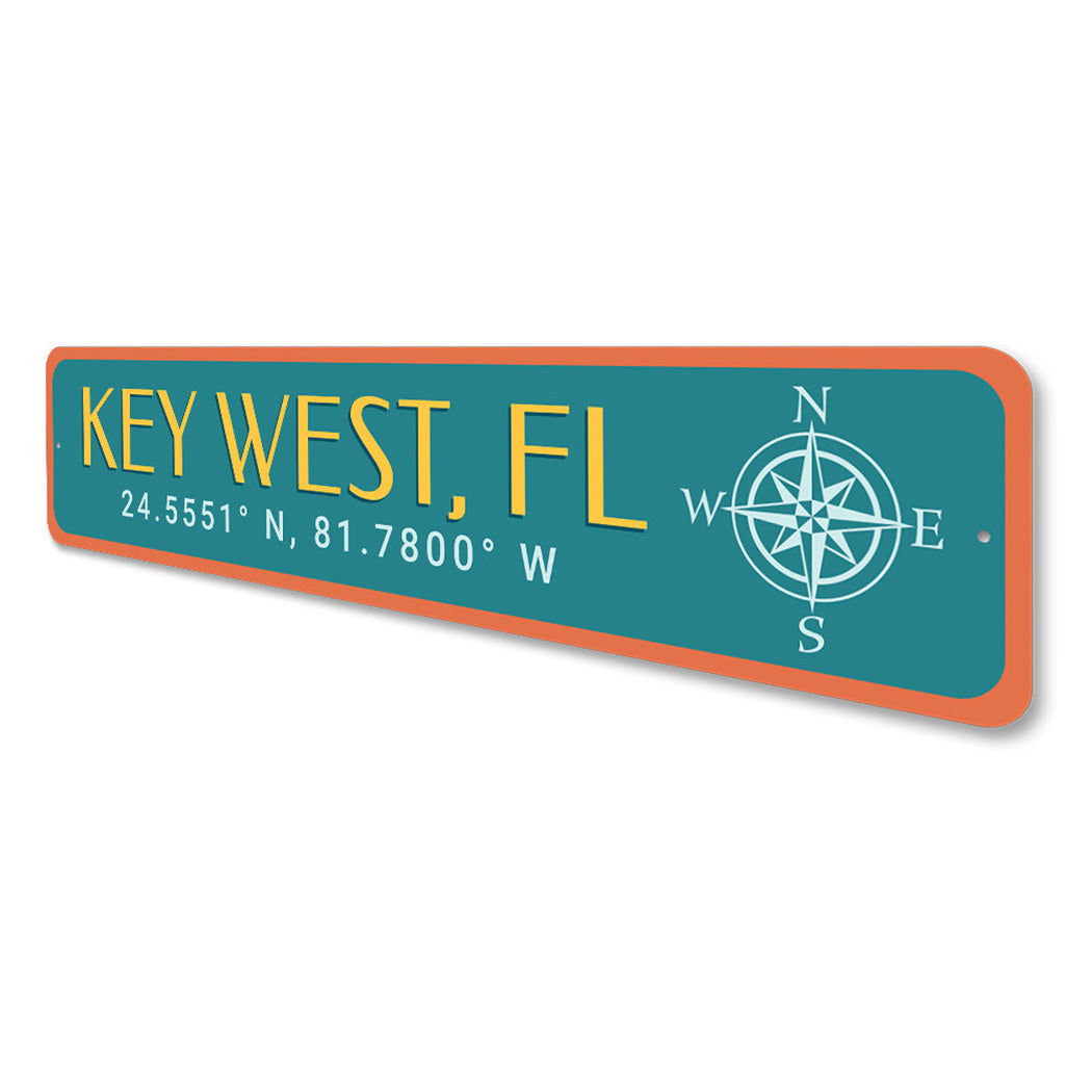 Key West Coordinates Sign