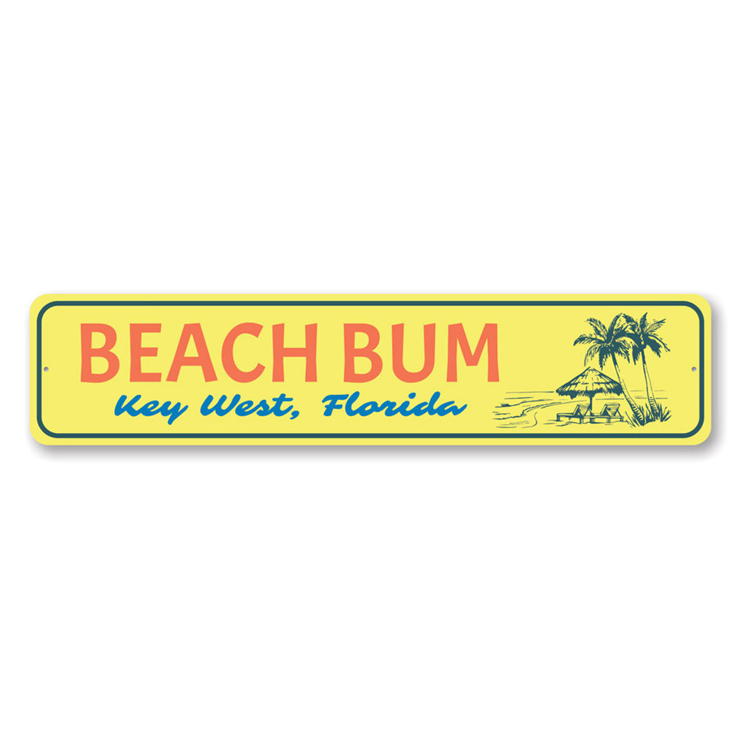 Beach Bum Key West Metal Sign
