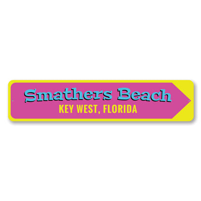Smathers Beach Key West Metal Sign