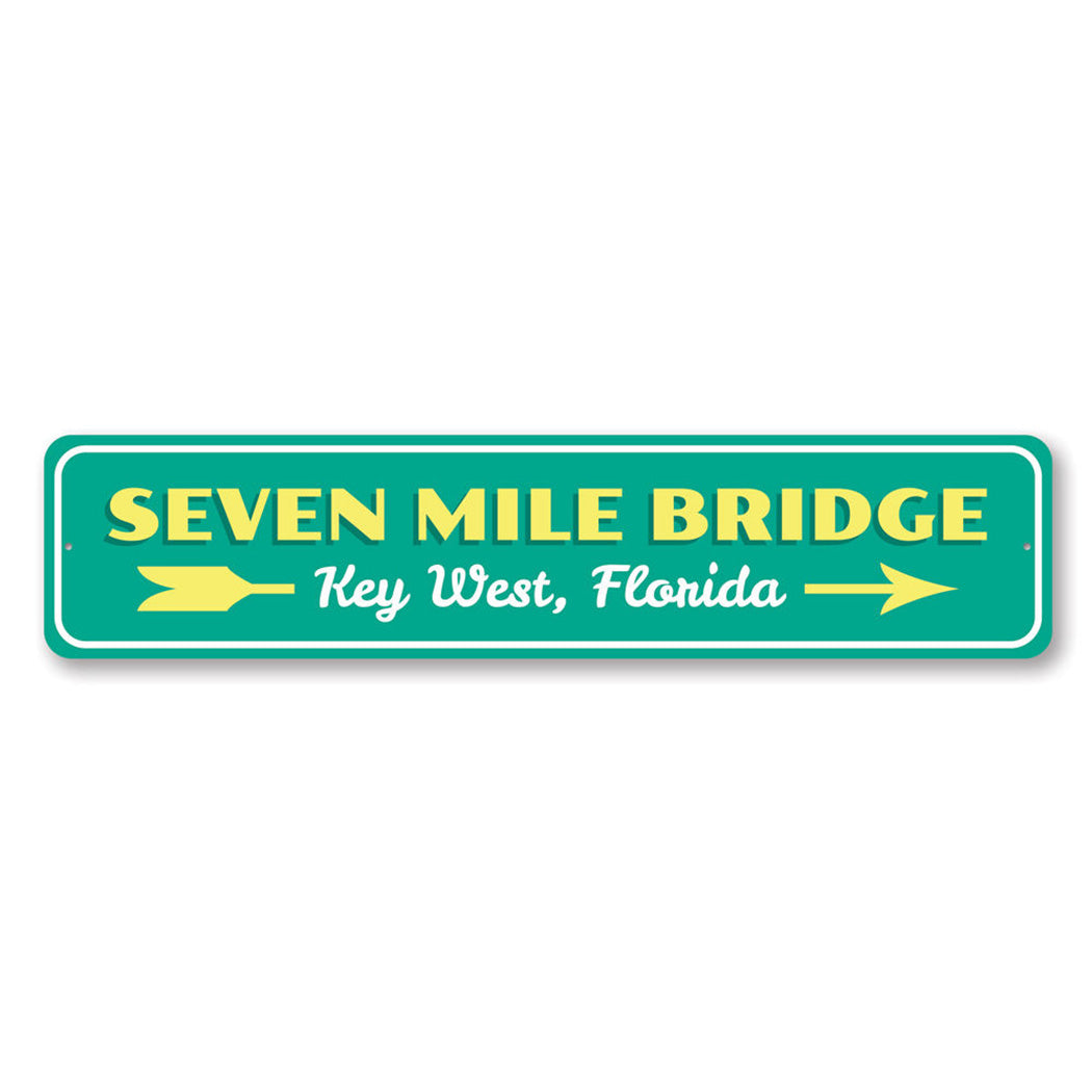 7 Mile Bridge Metal Sign