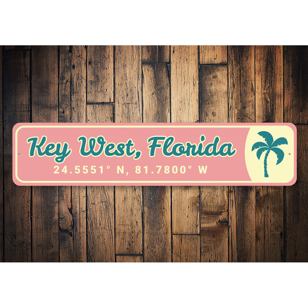 Key West Latitude Longitude sign