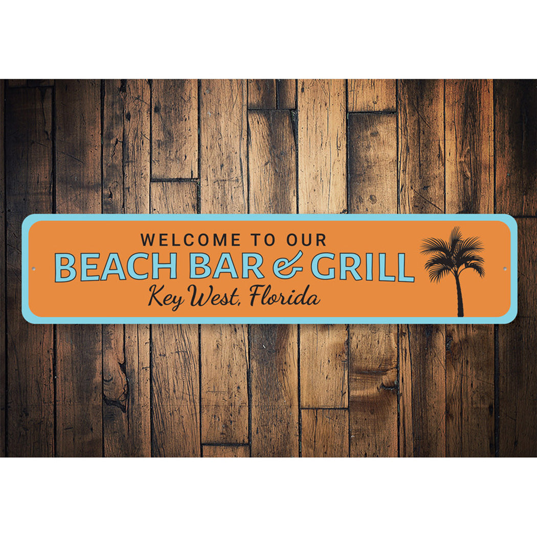 Beach Bar & Grill Welcome Sign
