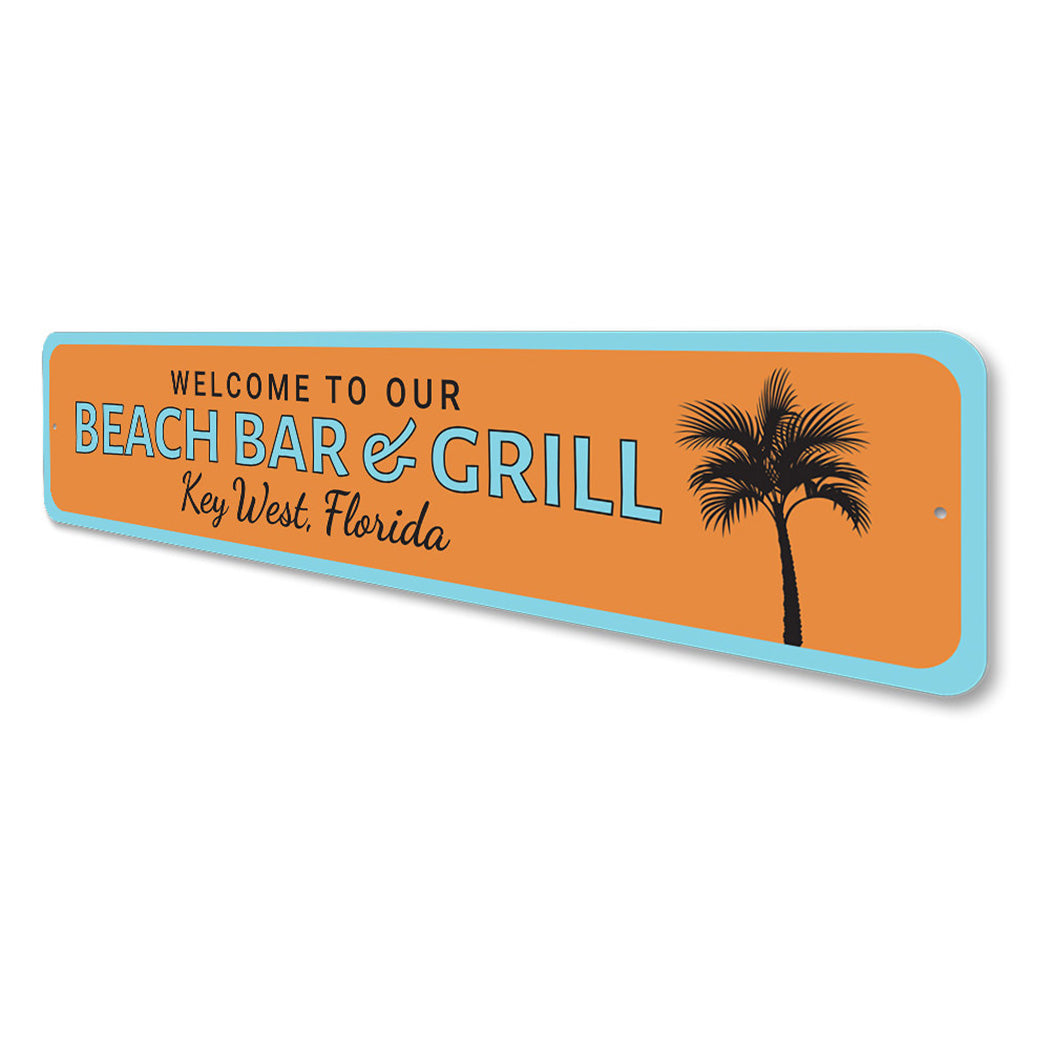 Beach Bar & Grill Welcome Sign