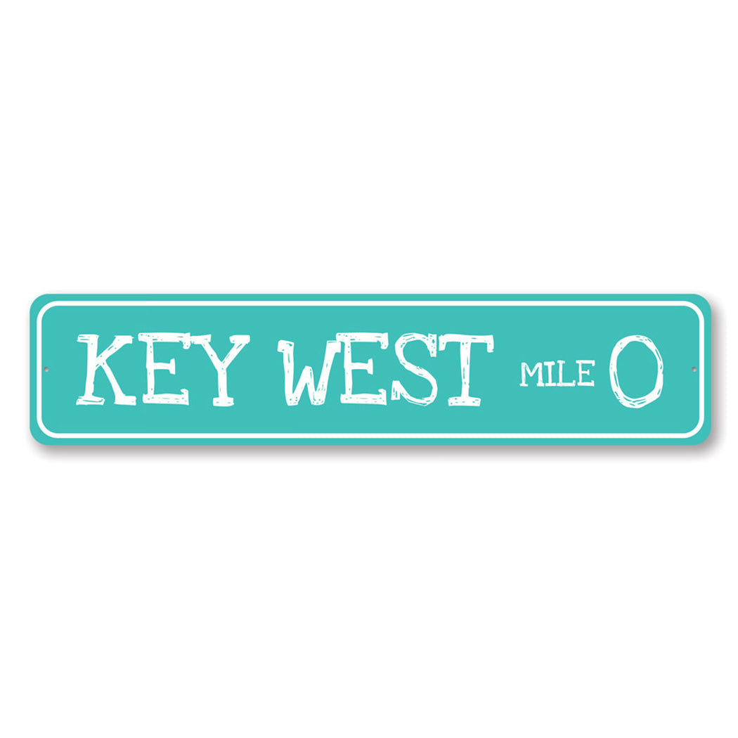 Key West Mile Marker Metal Sign
