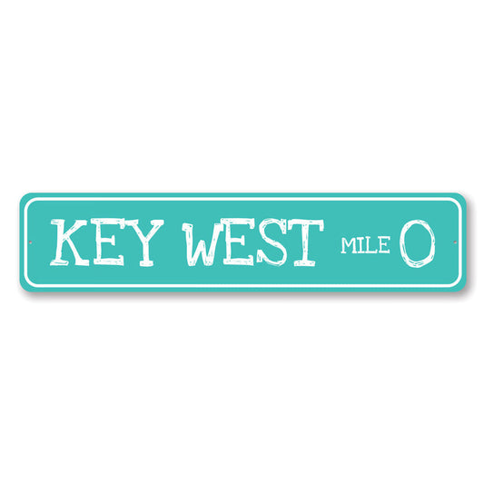 Key West Mile Marker Metal Sign