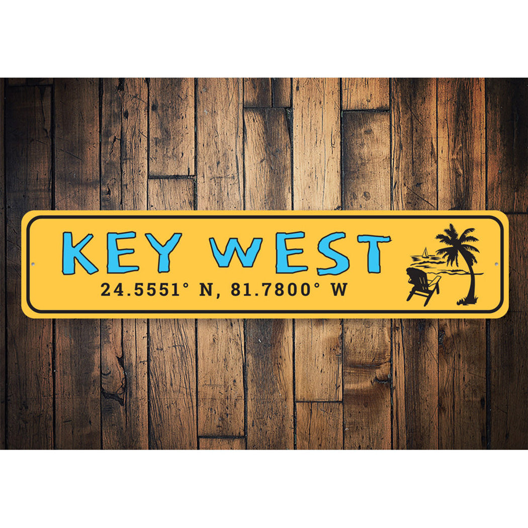 Coordinates Key West Florida Sign