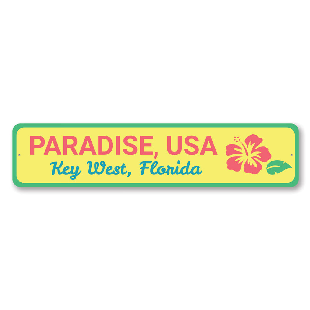 Paradise USA Key West Metal Sign