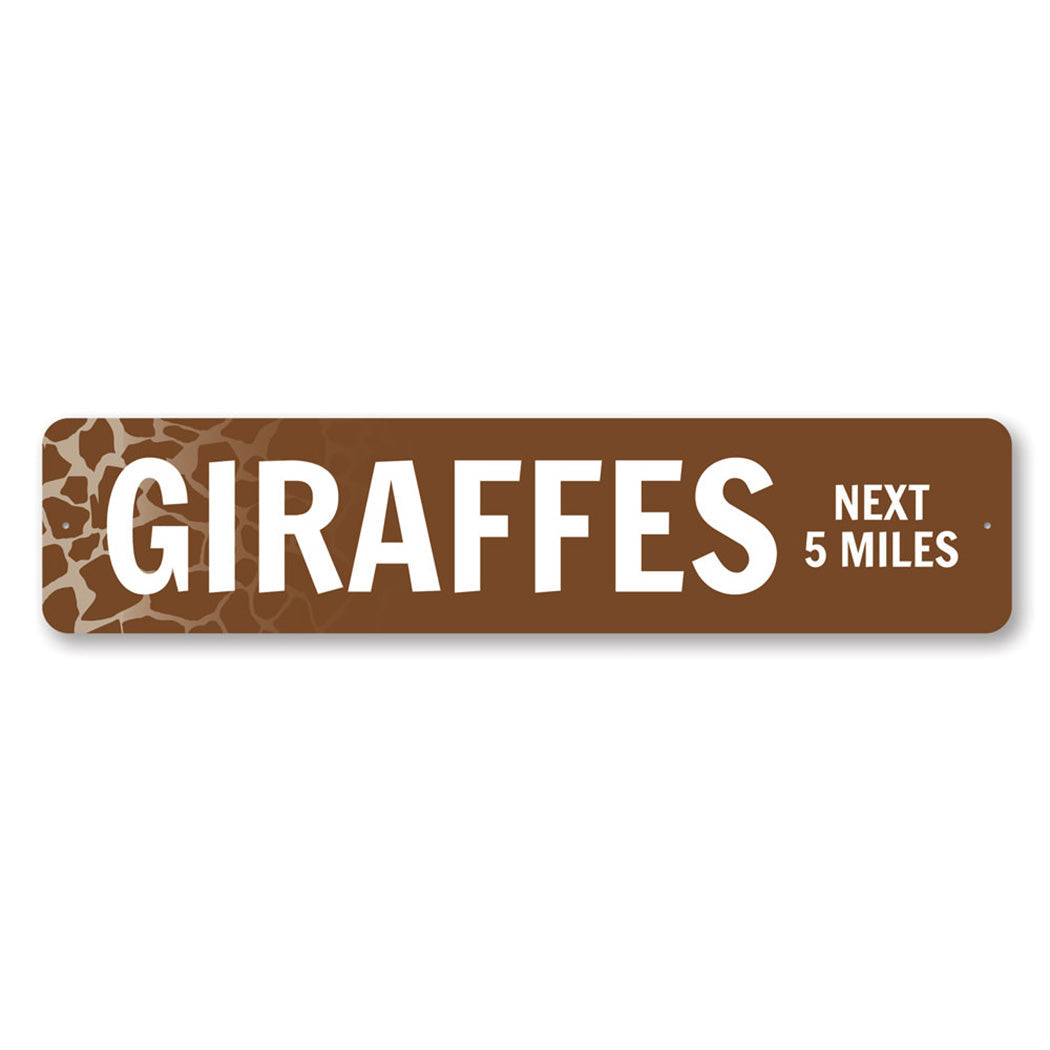 Giraffes Street Metal Sign