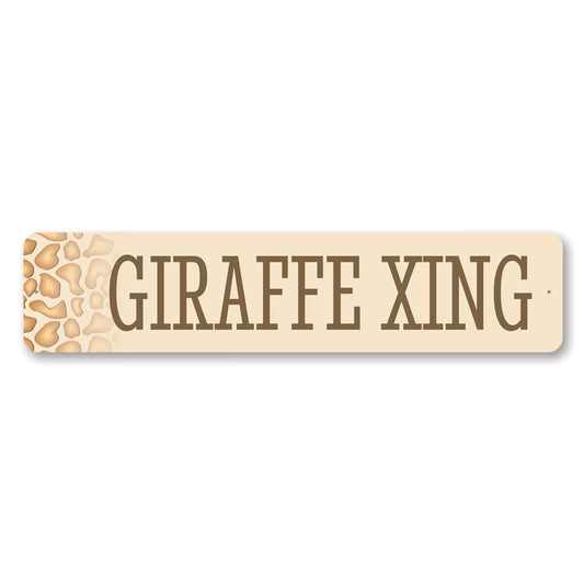 Giraffe Crossing Metal Sign
