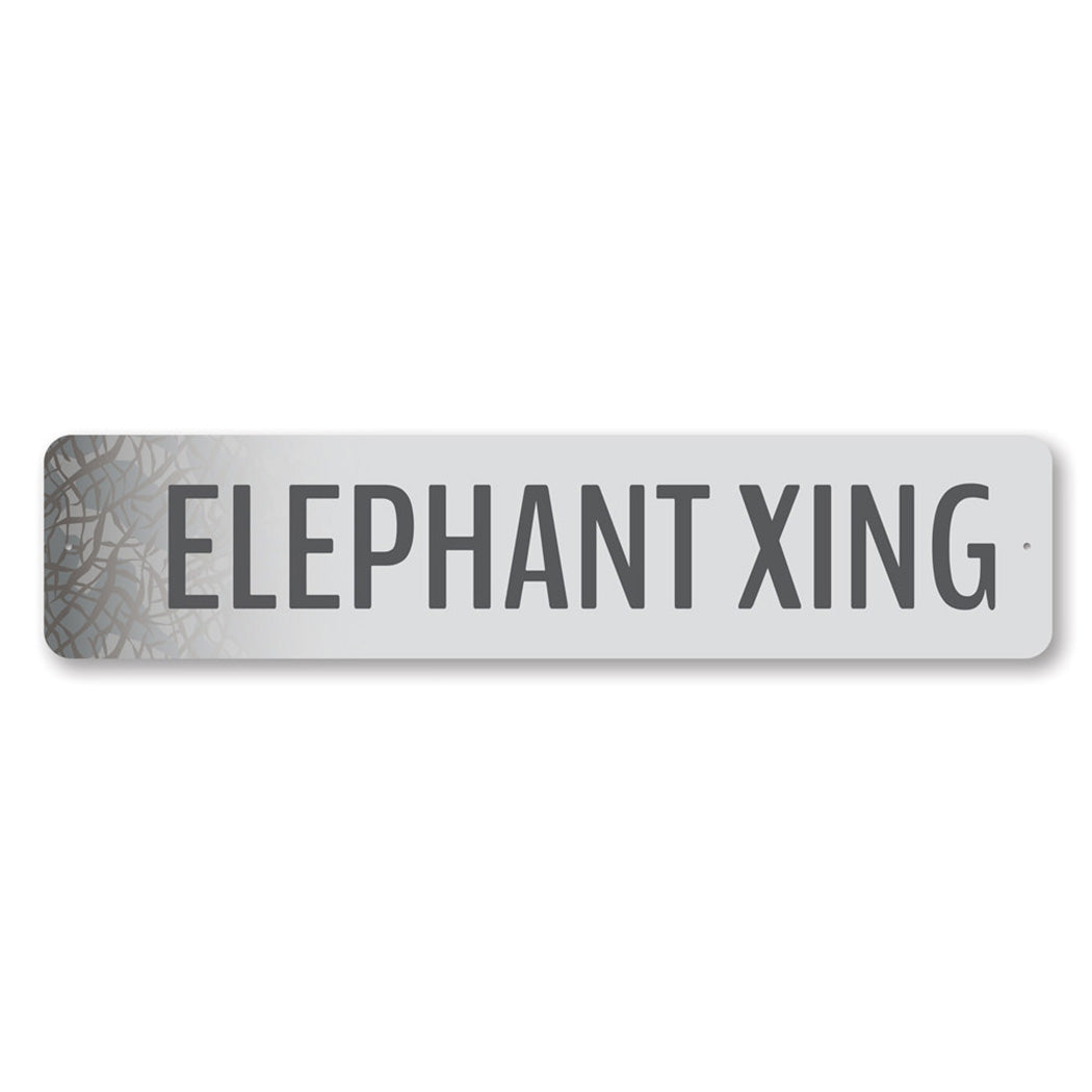 Elephant Crossing Metal Sign
