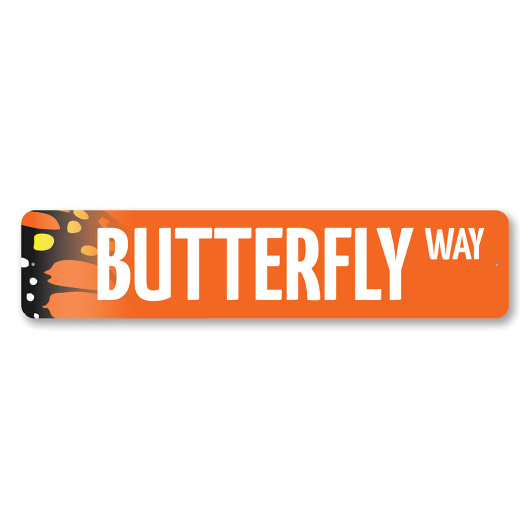 Butterfly Street Metal Sign
