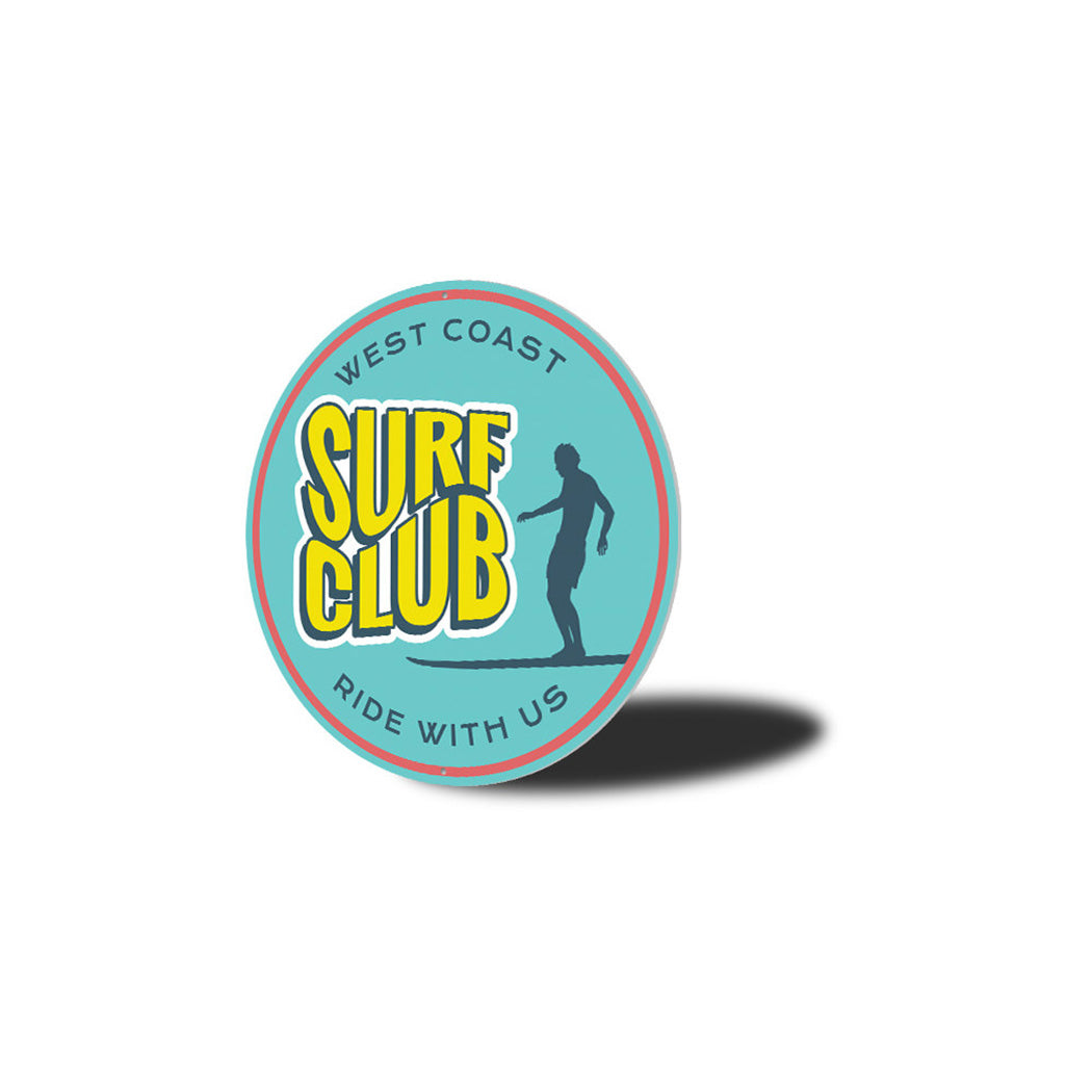 West Coast Surf Club Metal Sign